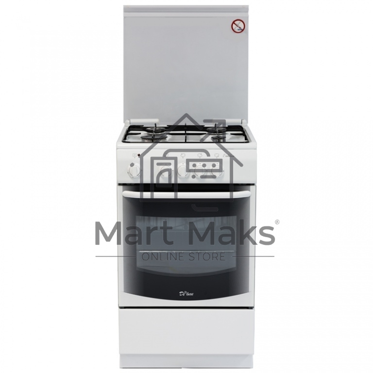 Плита газовая De Luxe 5040.37Г (КР) белый, конфорок 4 шт, духовка 43 л, 50 см x 85 см x 50 см
