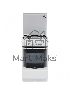 Плита газовая De Luxe 5040.37Г (КР) белый, конфорок 4 шт, духовка 43 л, 50 см x 85 см x 50 см