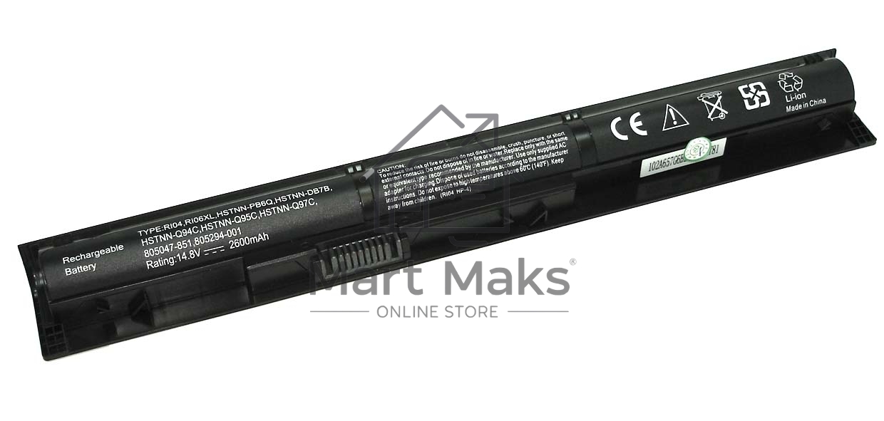 Аккумуляторная батарея для ноутбука HP ProBook 450 G3, 470 G3 (RI04) 14.8V 2600mAh OEM черный