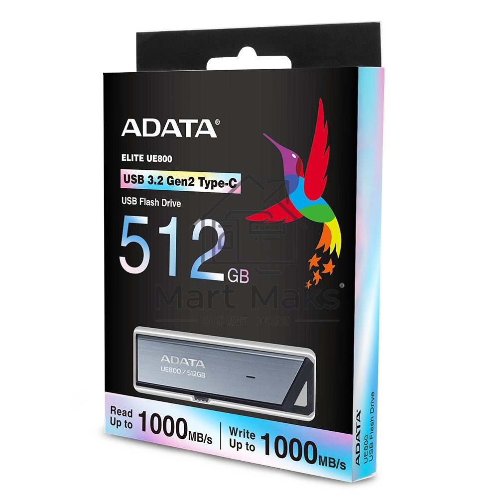 Флешка USB ADATA 512Gb Type-C UE800 AELI-UE800-512G-CSG USB3.2 серебристый