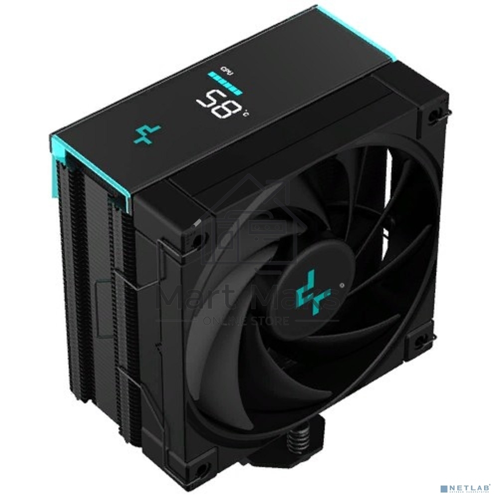 Кулер для процессора DEEPCOOL AK400 DIGITAL черный, 120 мм, алюминий/медь, 1850 об/мин, 28 дБ, 4 pin, 220 Вт, 156 мм