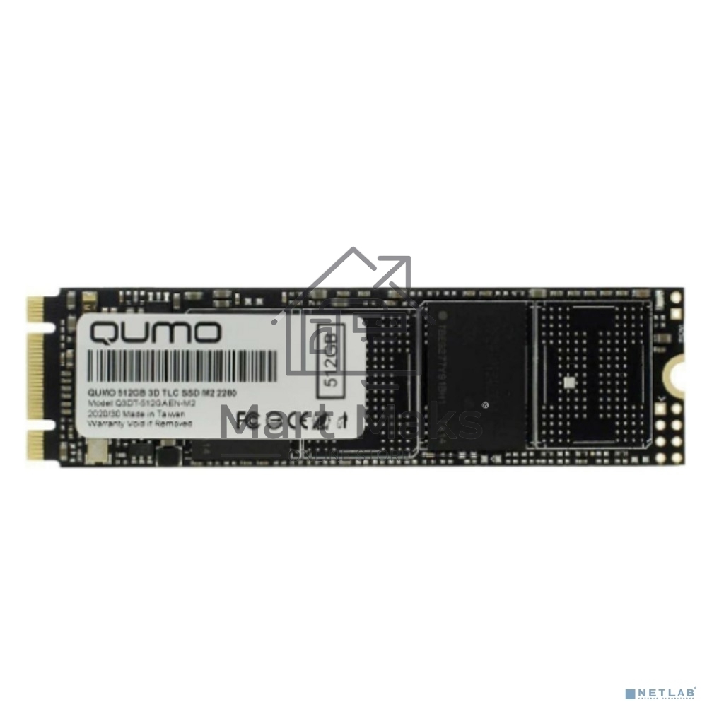 Накопитель SSD QUMO Novation, 512GB, SATA III, M.2 2280, R/W 560/540