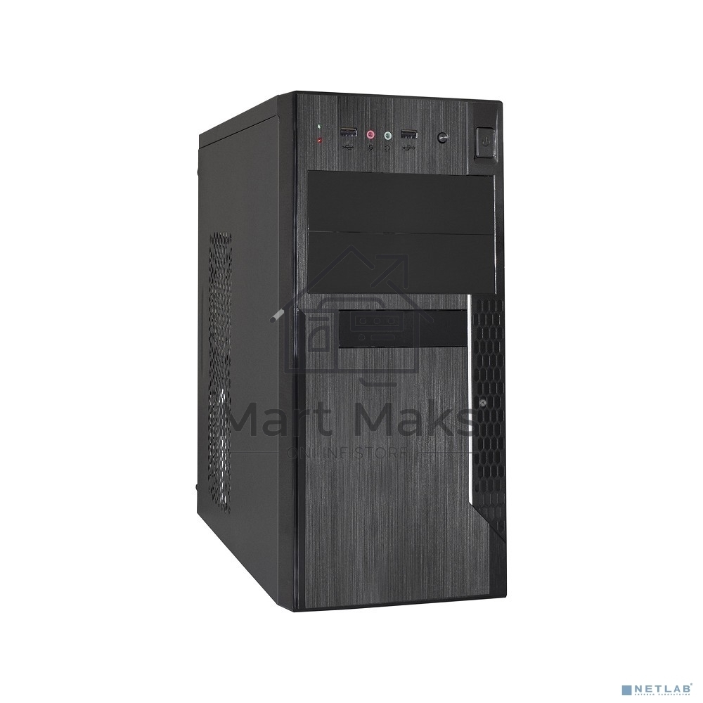 Компьютерный корпус Minitower ExeGate MA-373X Black, mATX <UN450, 120mm> 2*USB, Audio