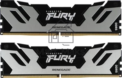 Оперативная память Kingston Fury Renegade, DDR5, 32GB (2x16GB), 7200MHz, CL38, DIMM, с радиатором, серебристый/черный