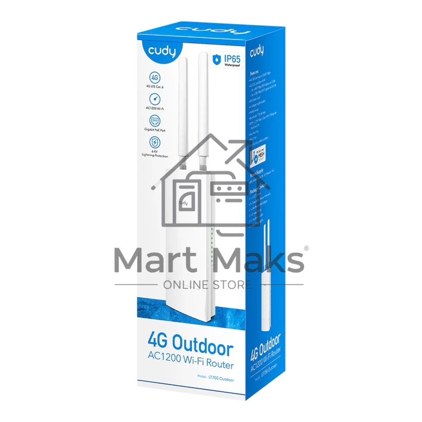 Точка доступа Outdoor 4G LTE Cat 6 AC1200 Wi-Fi Gigabit Router