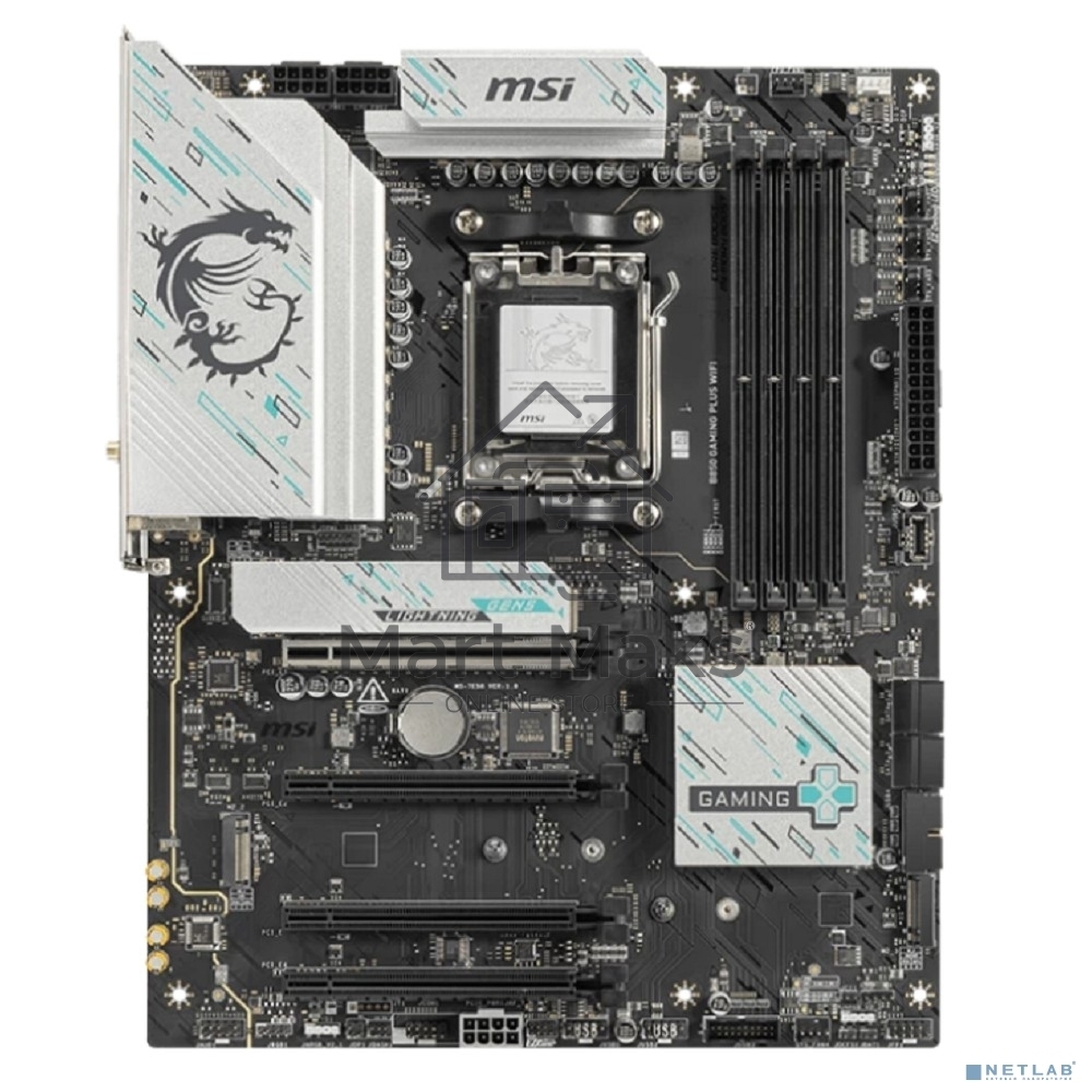 Материнская плата MSI B850 GAMING PLUS WIFI SocketAM5 AMD B850 4xDDR5 ATX AC`97 8ch(7.1) 5Gigabit RAID+DP