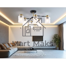Светильник Ambrella light TR303325/6 BK/GD черный/золото E27/6 max 60W D680*270