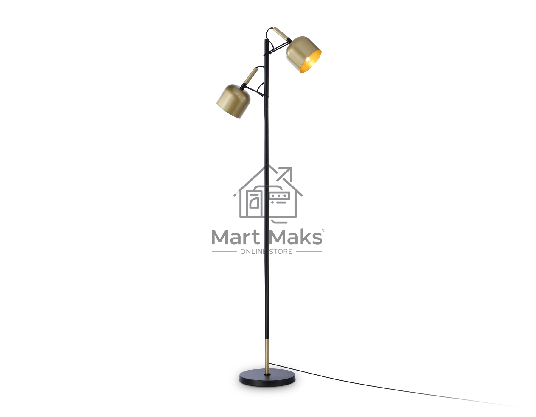Светильник Ambrella light TR97125/2 GD/BK золото/черный E27*2 max 40W D130*223*1460