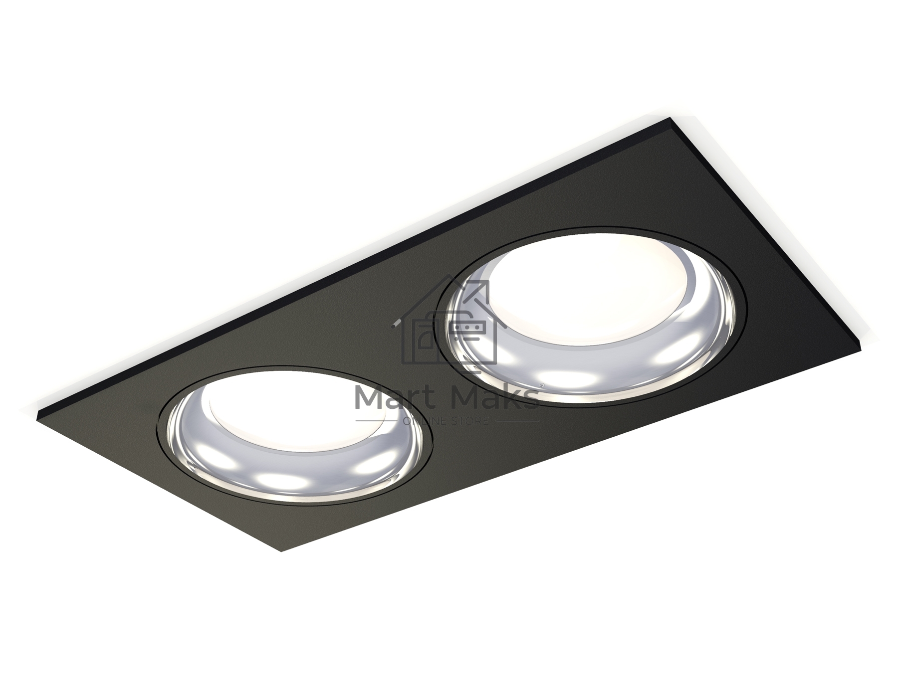 Комплект встраиваемого светильника Ambrella light XC7636061 SBK/PSL черный песок/серебро полированное MR16 GU5.3 (C7636, N7023)