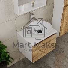 Комплект для ванной, 4 предмета (тумба Bau Dream 60 + раковина BAU D43, белая + смеситель Hotel Still, выпуск клик-клак, черный)