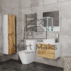 Комплект для ванной, 4 предмета (Тумба Bau Dream Blackwood 60, раковина BAU Nimb 50х36, смеситель для раковины высокий Hotel Still, нержавеющая сталь, выпуск клик клак, хром)