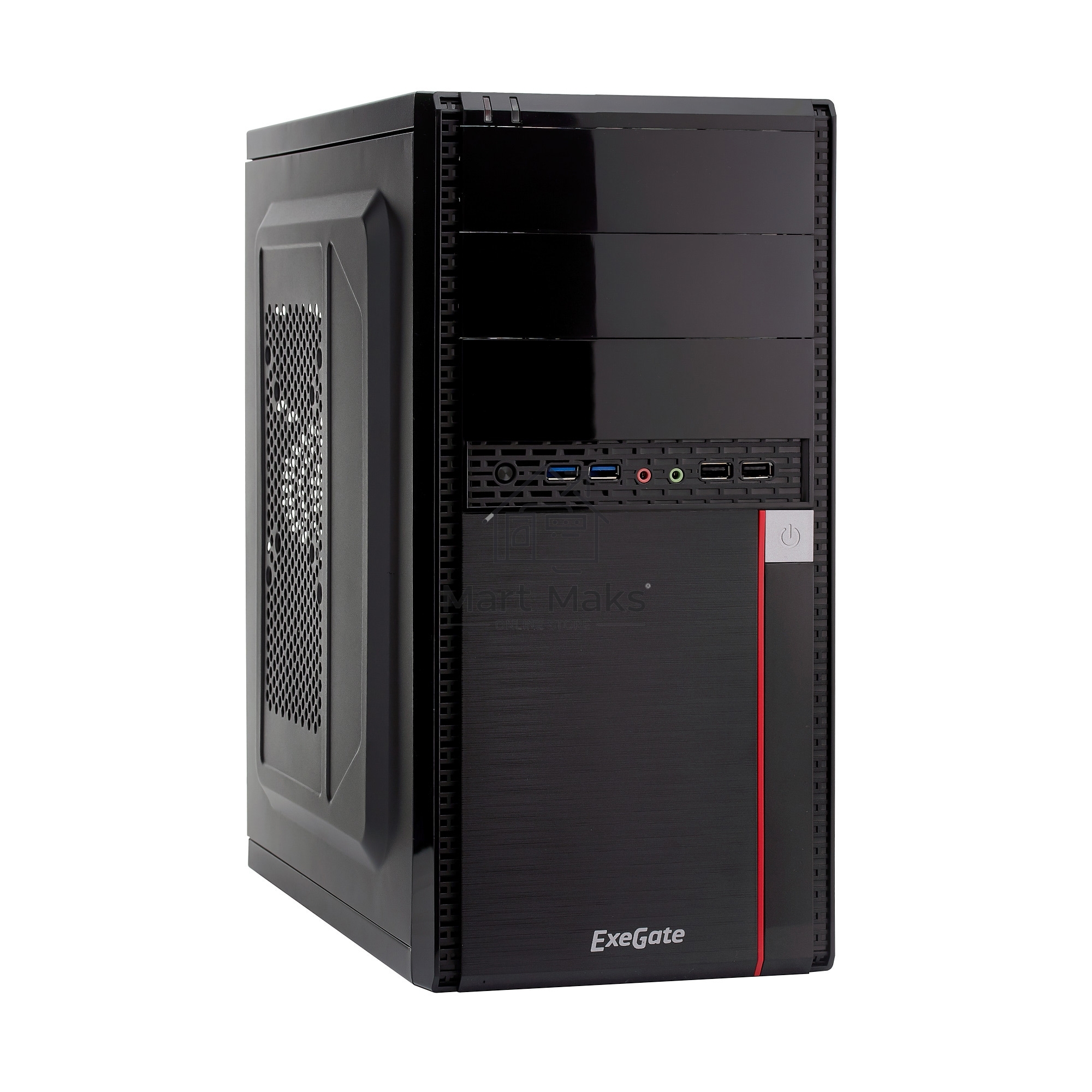 Компьютерный корпус Minitower ExeGate MA-371X Black, mATX (UN600, 120мм) 2хUSB+2хUSB 3.0, Audio
