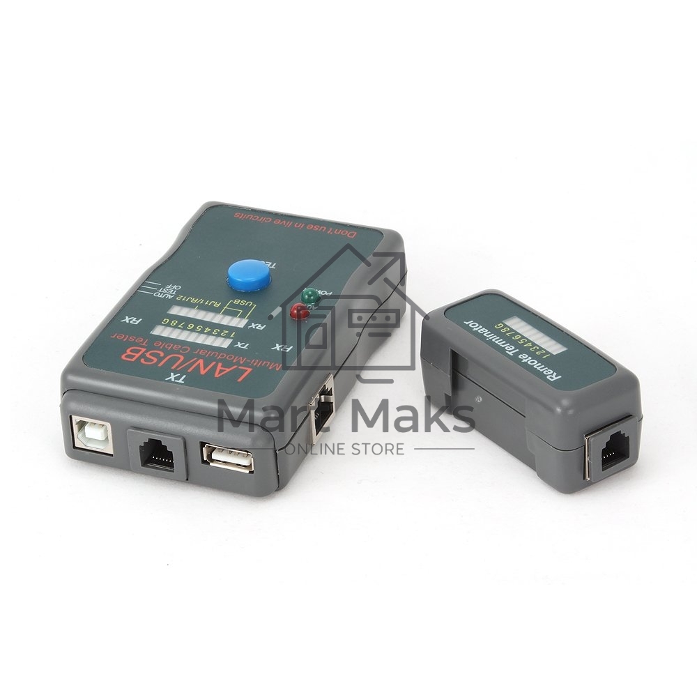 Тестер LAN Cablexpert NCT-2, 100/1000 Base-TX, для UTP, STP, RJ-11, USB-кабеля