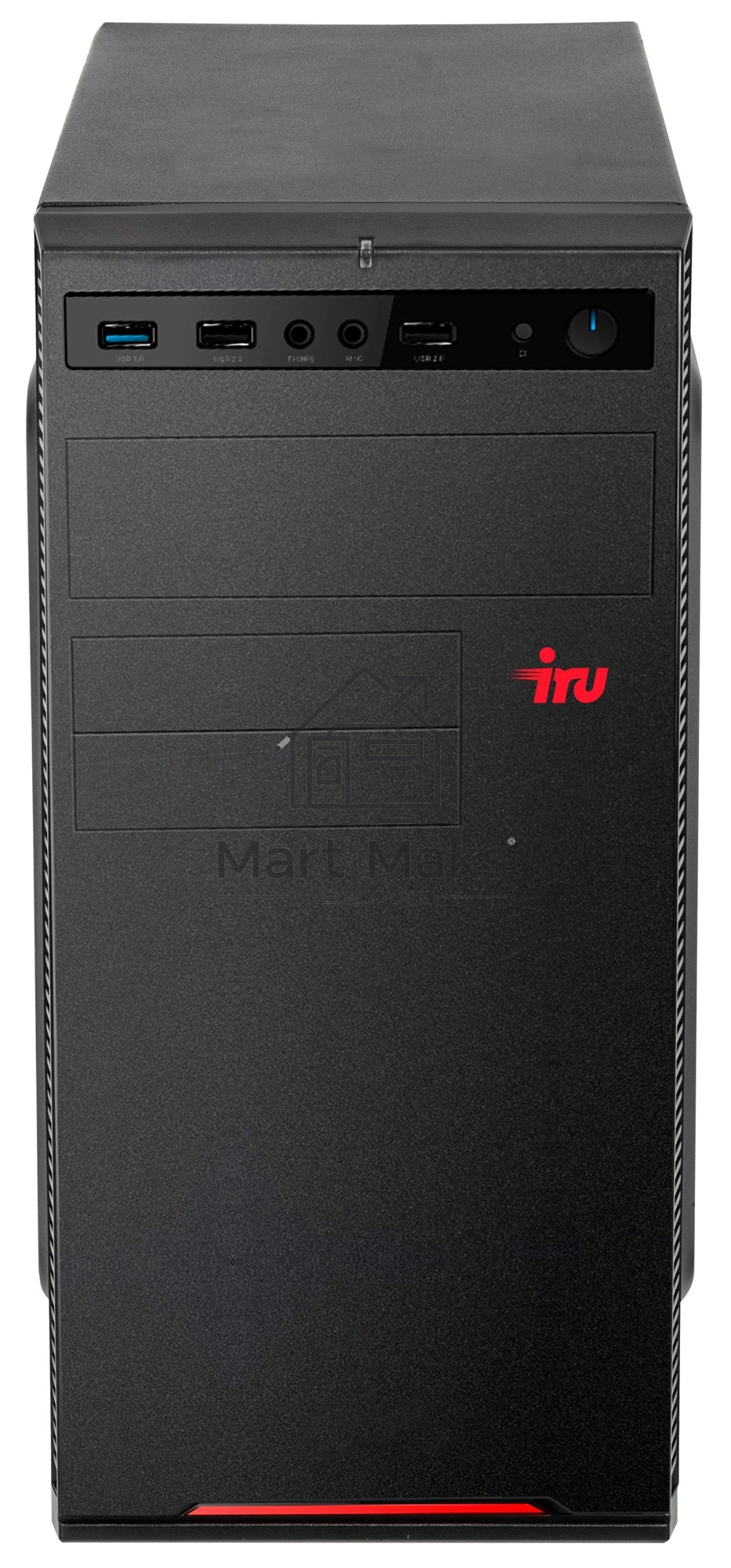 Компьютер IRU Home 310H5SE MT i3 10105 (3.7) 8Gb 1Tb 7.2k UHDG 630 Free DOS GbitEth 400W черный