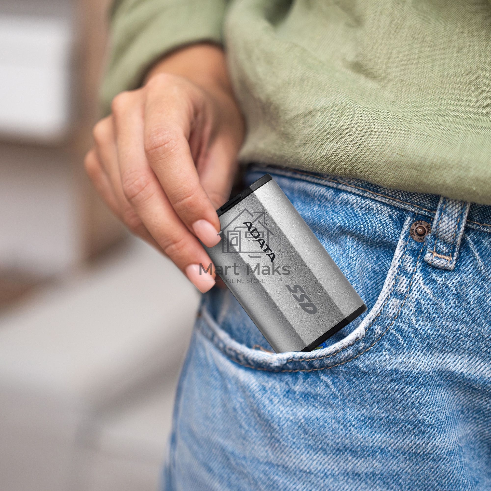 Внешний накопитель SSD 4TB A-DATA SD810, External, USB 3.2 Type-C, [R/W -2000/2000 MB/s] серый