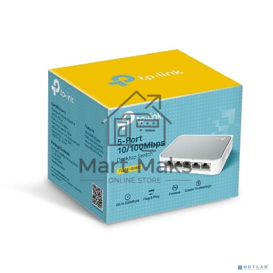 Коммутатор TP-Link SOHO TL-SF1005D Коммутатор 5-port 10/100M mini Desktop Switch, 5 10/100M RJ45 ports, Plastic case