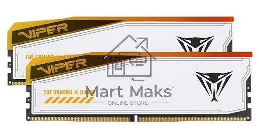 Оперативная память Patriot Viper Elite 5 TUF Gaming, DDR5, 48GB (2x24 GB), 6600 MHz, CL34, DIMM, радиатор, RGB, белый