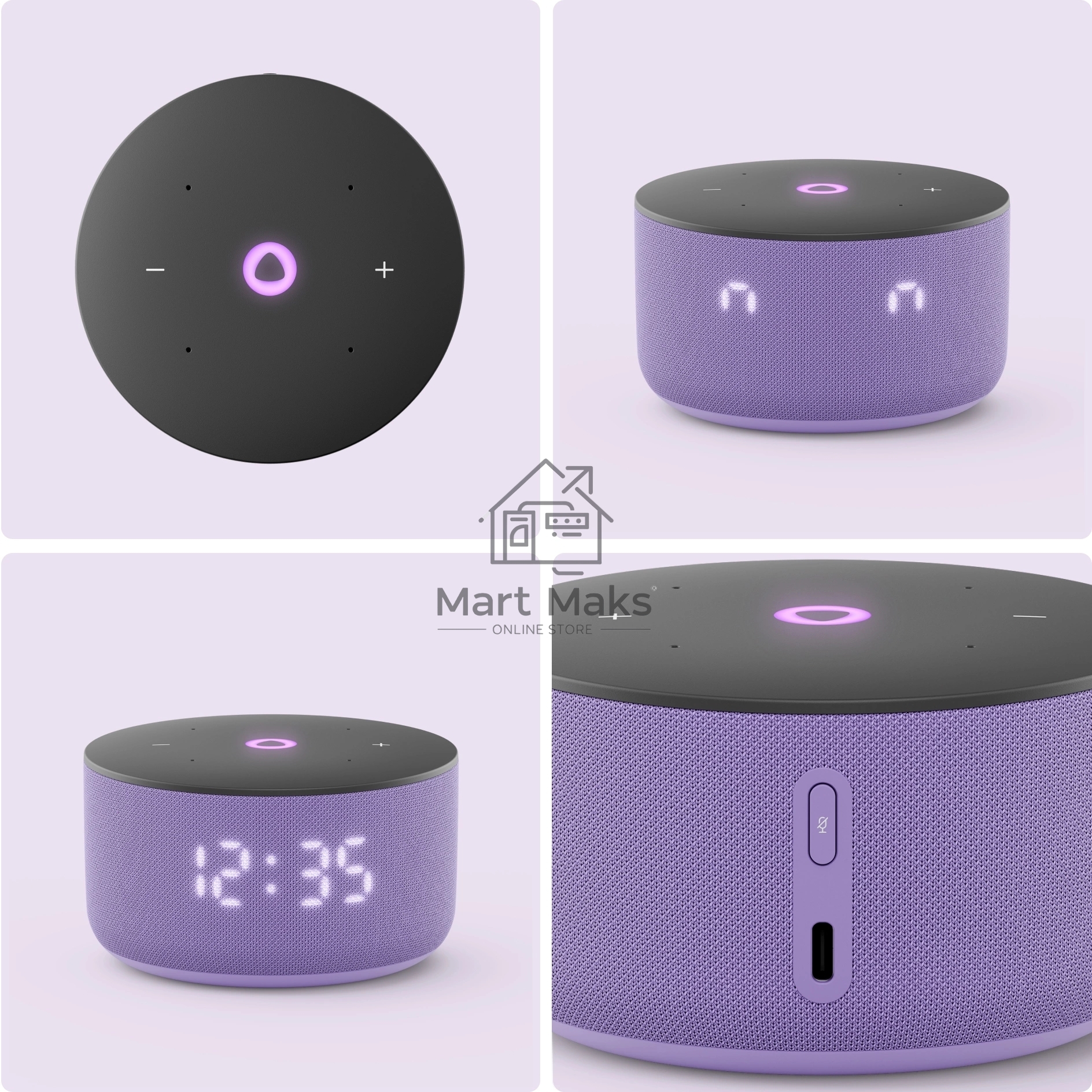 Умная колонка Yandex Станция Мини 3 Алиса лиловый 12W 1.0 BT/Wi-Fi (YNDX-00027LIL)