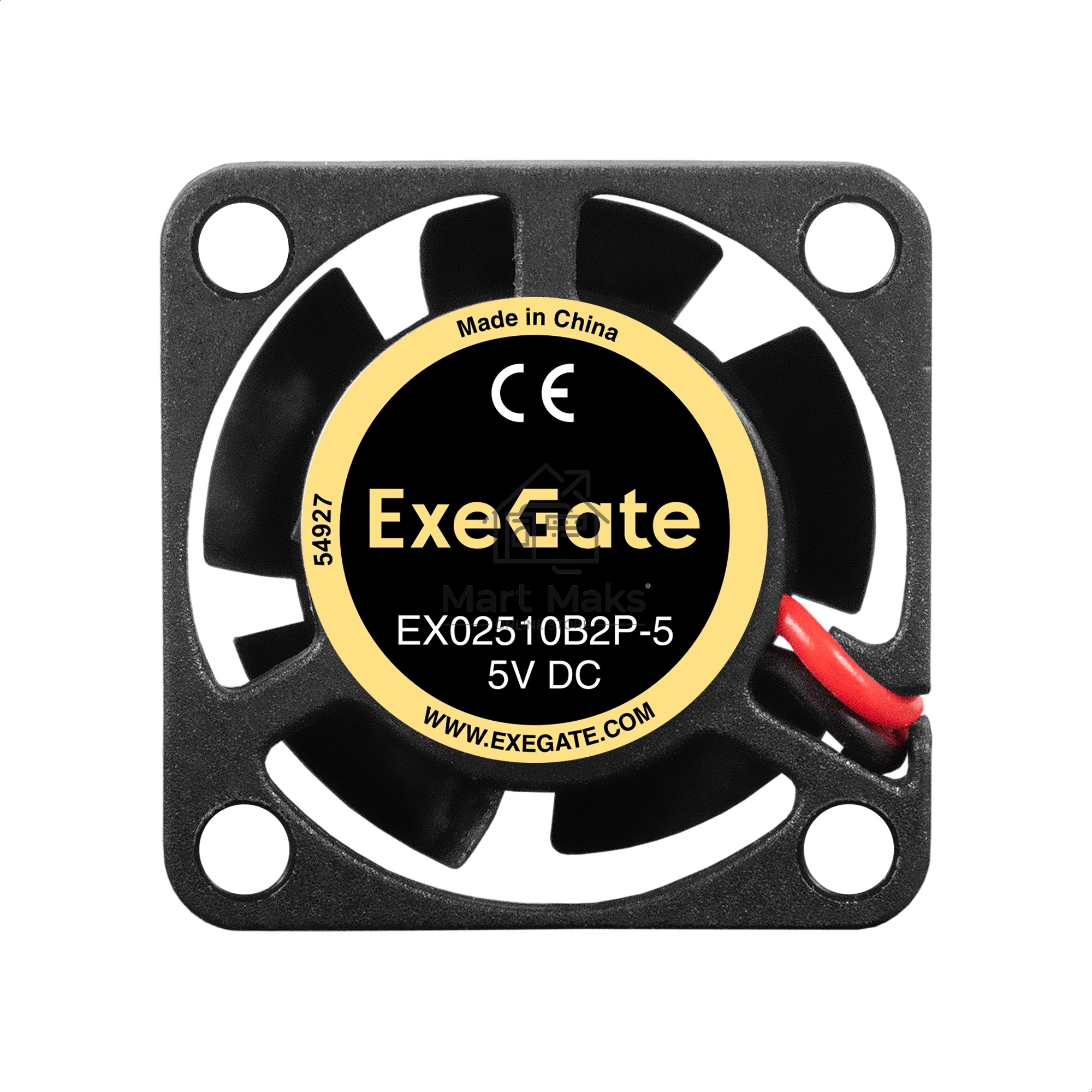 Вентилятор для корпуса ExeGate EX02510B2P-5 черный, 25 мм, 10500 об/мин, 22.5 дБ, 2 pin