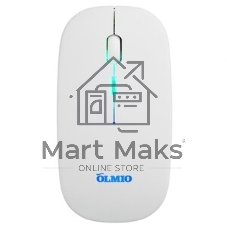 Мышь беспроводная OLMIO WM-21 белый, бесшумная, 3 кнопки с подсветкой, 1600 dpi