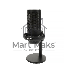 Микрофон конденсаторный Gembird M-01N, подсветка RGB, шумоподавление, настольный держатель, черный