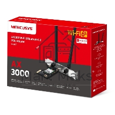 Сетевой адаптер Wi-Fi + Bluetooth Mercusys MA80XE AX3000 PCI Express (ант.внеш.несъем.) 2ант.
