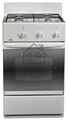 Плита газовая Flama CG 3202 W/B белый, конфорок 2 шт, духовка 30 л, 50 см x 85 см x 38 см