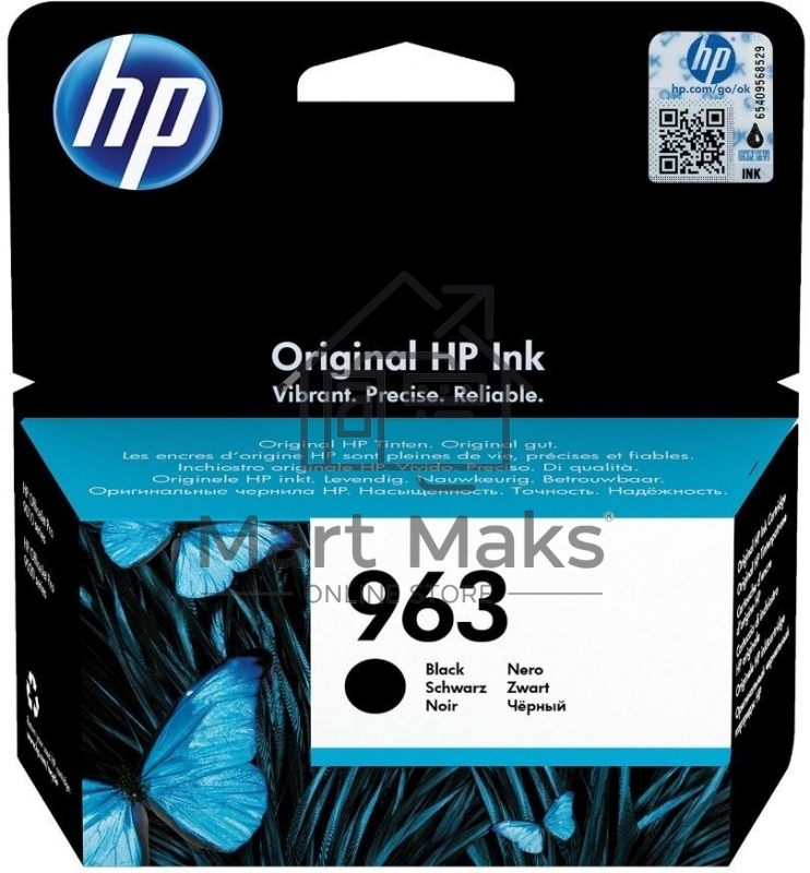 Картридж струйный HP 963 3JA26AE черный (1000 стр) для HP OfficeJet Pro 901x/902x