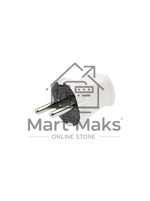 Вилка прямая без з/к 6А белая Rexant