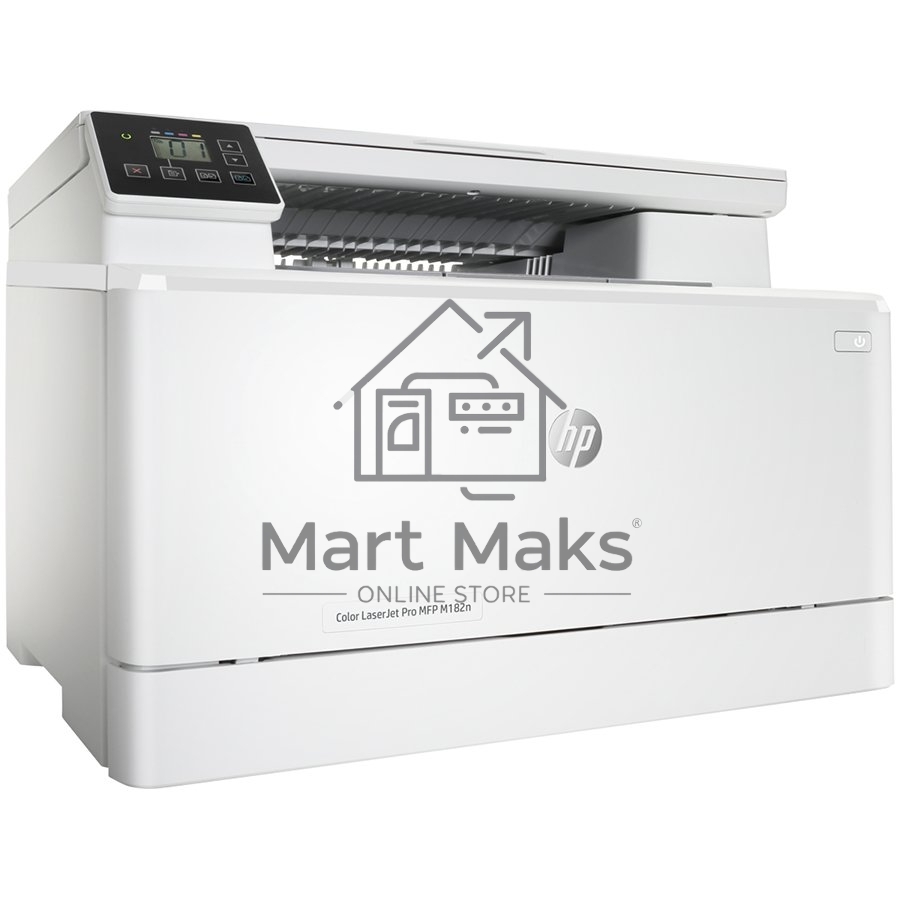 МФУ лазерный HP Color LaserJet Pro MFP M182n (7KW54A), A4, цветной, печ. до 16 стр/мин., 600 x 600 dpi (печать) 1200x1200dpi (скан.), USB, RJ-45, Air Print, Mopria
