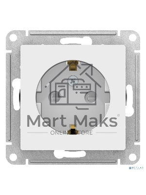 Розетка с заземлением со шторками Schneider-electric ATN000145 ATLASDESIGN, 16А, механизм, БЕЛЫЙ