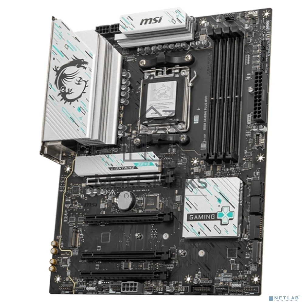 Материнская плата MSI B850 GAMING PLUS WIFI SocketAM5 AMD B850 4xDDR5 ATX AC`97 8ch(7.1) 5Gigabit RAID+DP