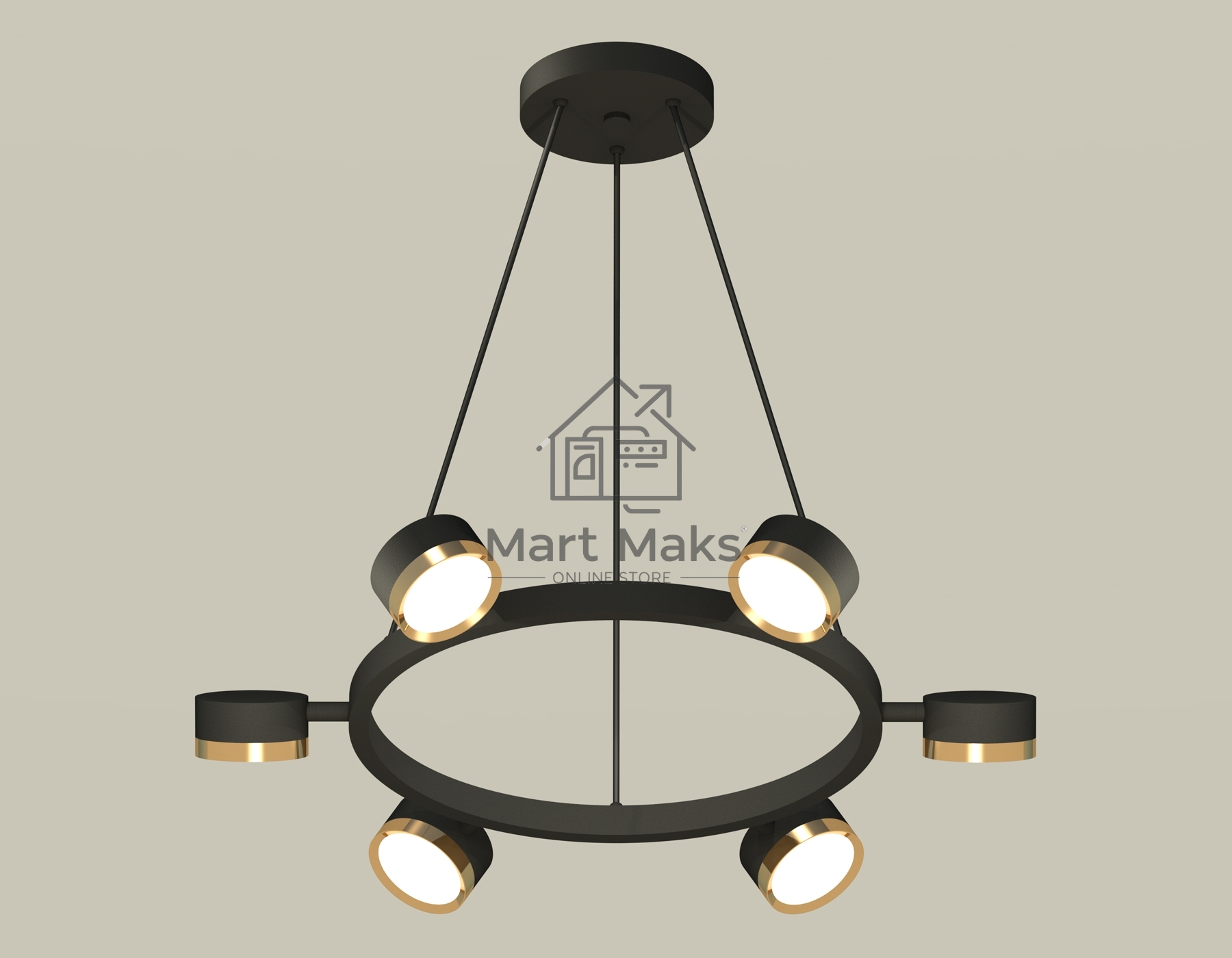 Светильник Ambrella light XB9193152/6 SBK/PYG черный песок/золото желтое полированное GX53 (C9193, N8124)