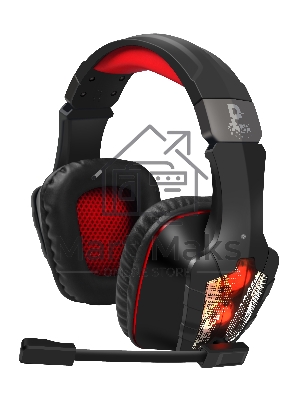 Гарнитура QUMO Protector чёрный, проводная, 3.5 мм, подсветка