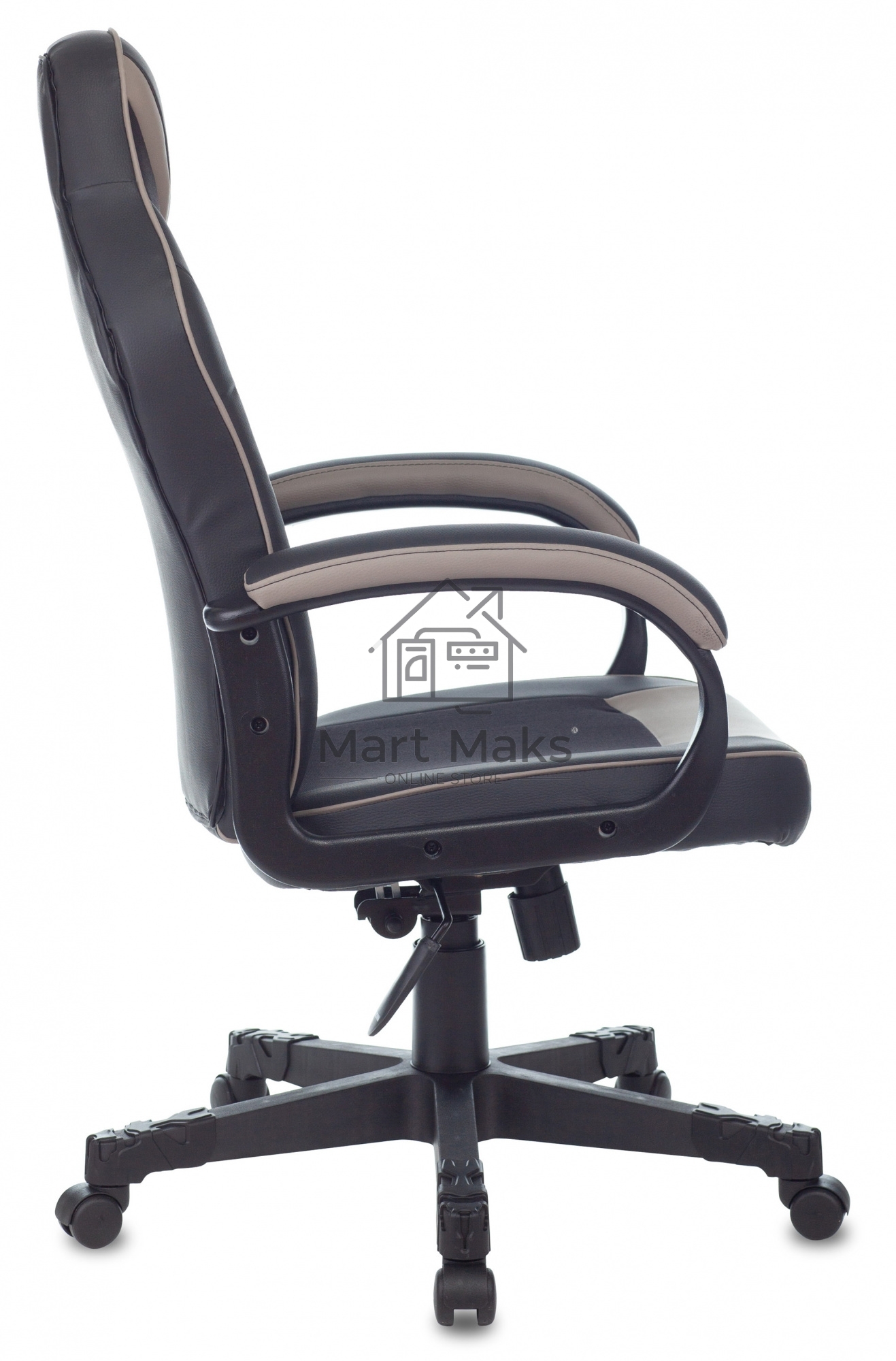 Кресло игровое Бюрократ Zombie GAME 17 черный/серый текстиль/эко.кожа крестовина пластик