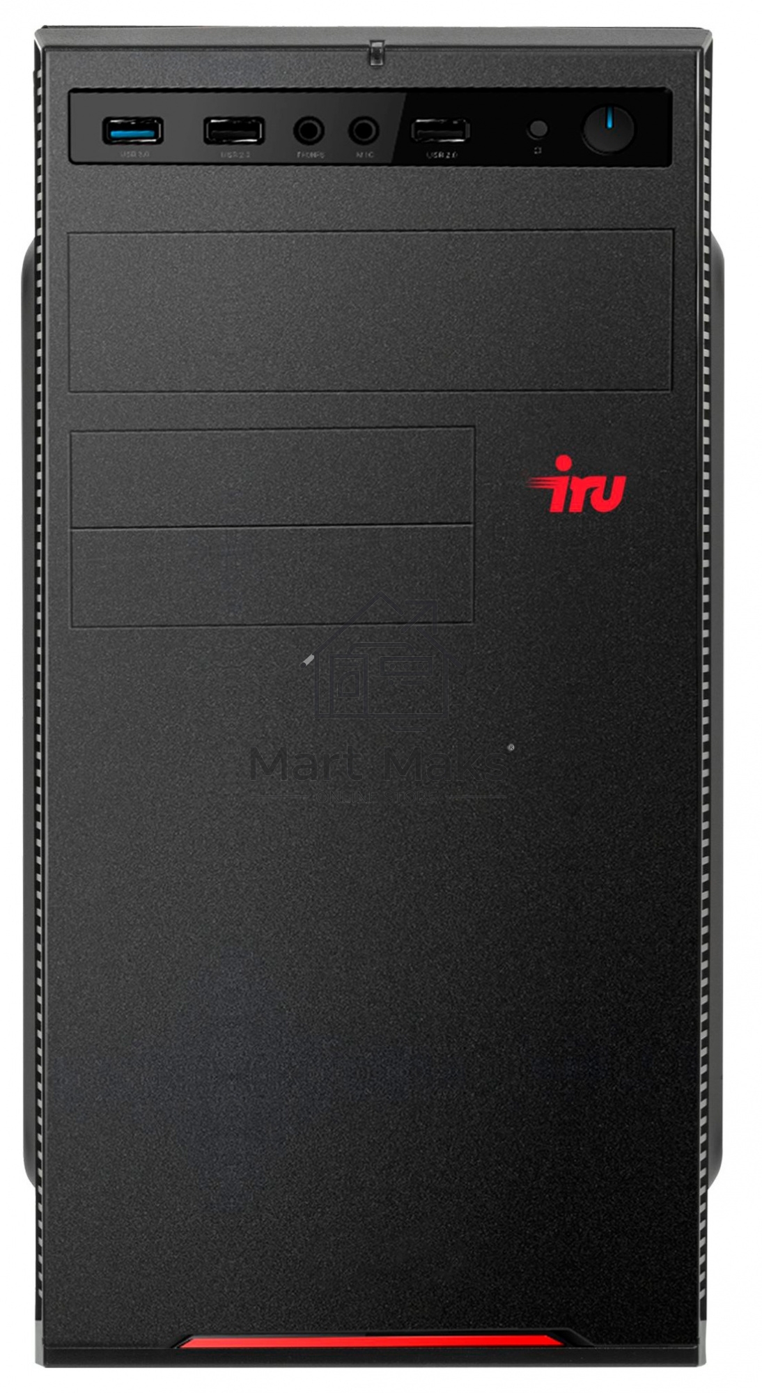 Компьютер IRU Home 310H5SE MT i3 10105 (3.7) 8Gb 1Tb 7.2k UHDG 630 Free DOS GbitEth 400W черный