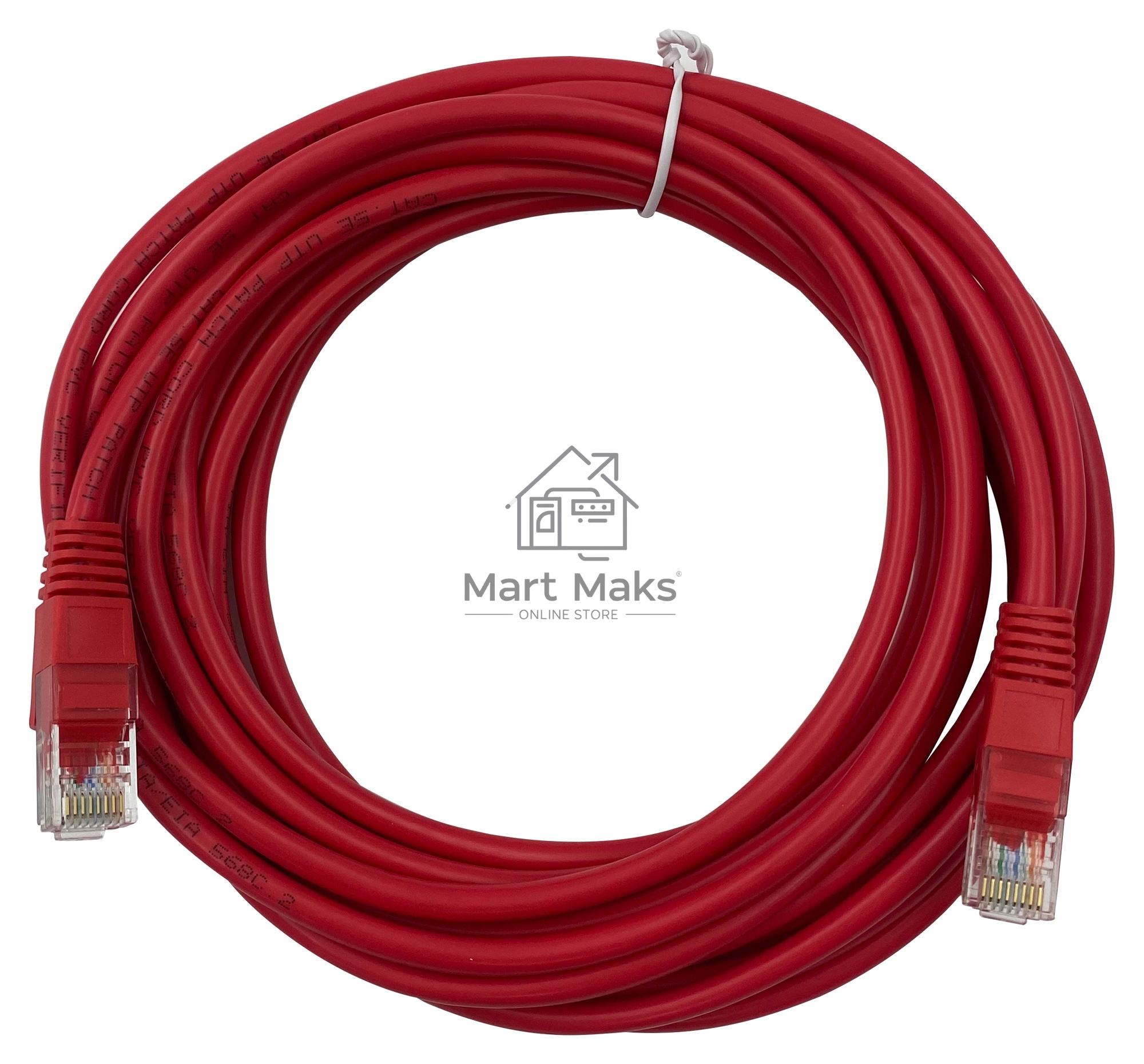 Патч-корд Buro UTP 4 пары cat5E CCA molded 5м красный RJ-45 (m)-RJ-45 (m)