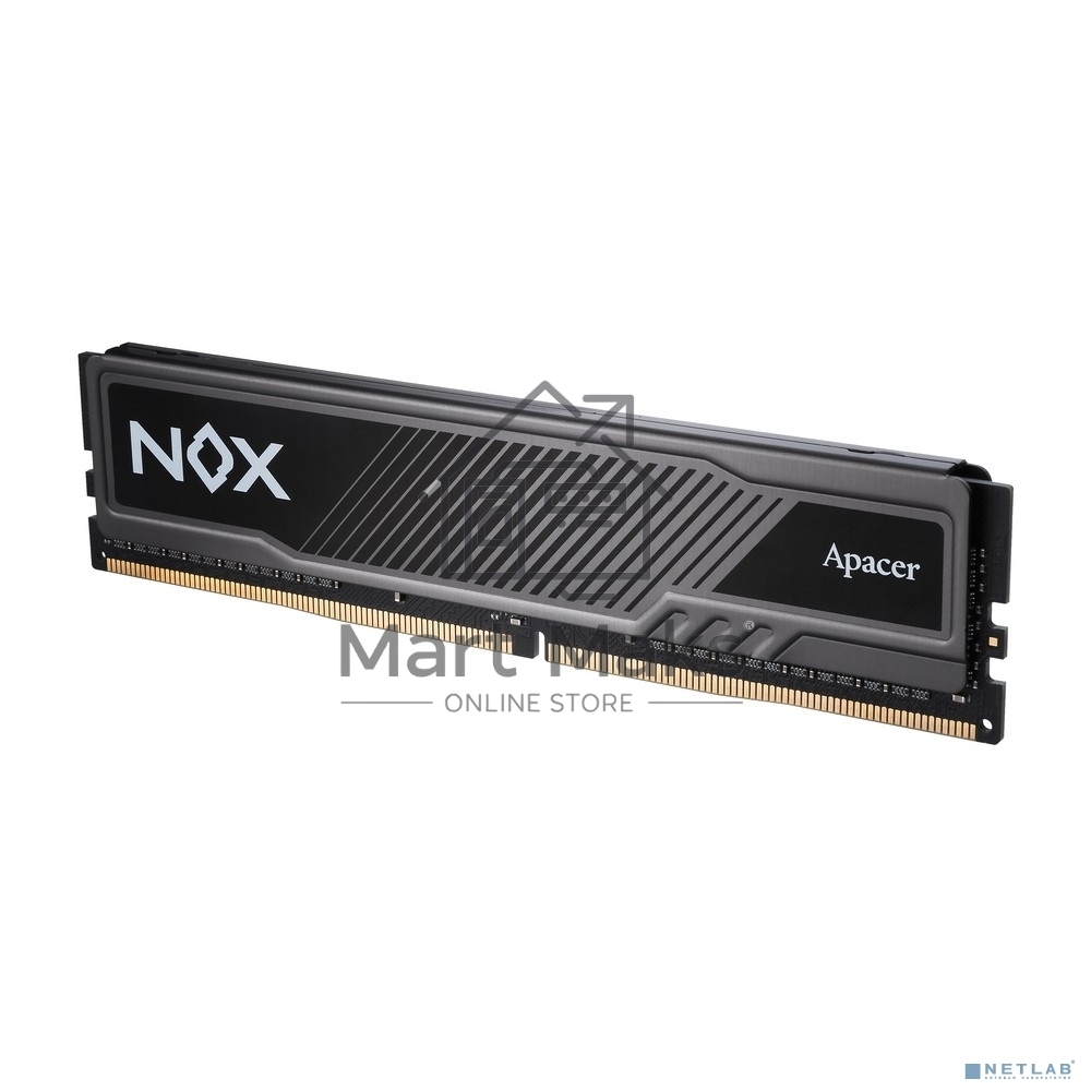 Оперативная память Apacer Nox, DDR4, 16GB (1x16 GB), 3600 MHz, CL18, DIMM, радиатор, черный