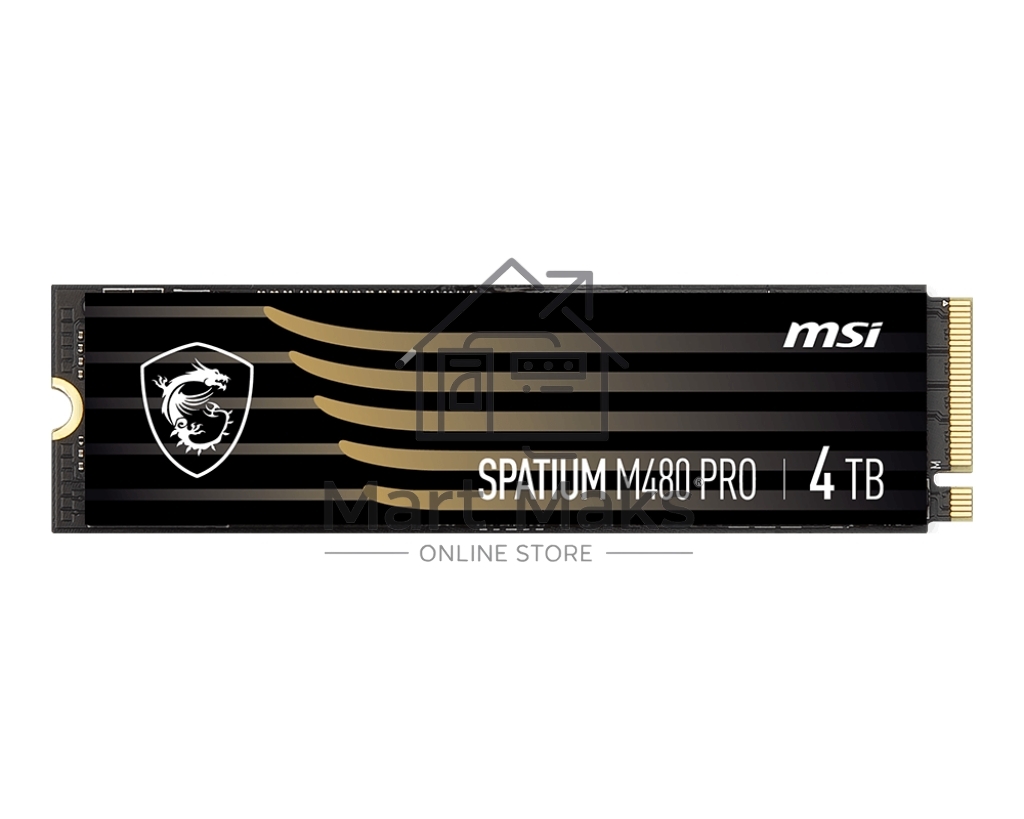 Накопитель SSD MSI SPATIUM M480 PRO, 4TB, PCIe 4.0 x4, M.2 2280, NVMe, R/W 7400/7000