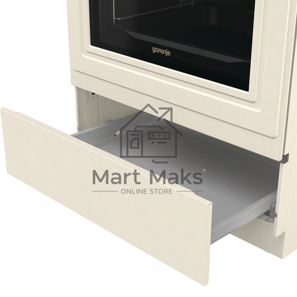 Плита комбинированная Gorenje GKS6C71CLI бежевый, конфорок 4 газовых, духовка 71 л, 60 см x 85 см x 60 см