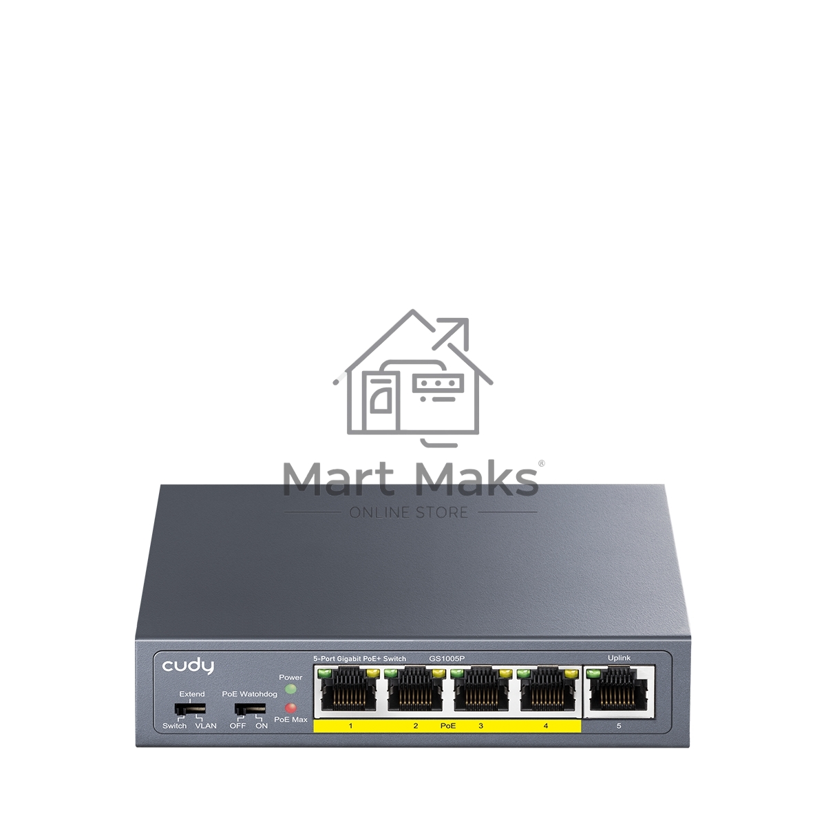 Коммутатор Cudy GS1005P (L2) 5x1Гбит/с 5PoE 60W неуправляемый