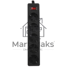 Сетевой фильтрSmartbuy SBSP-18U-K с USB, 10А, 2 200 Вт, 5 розеток, длина 1,8 м, черный (SBSP-18U-K)/45