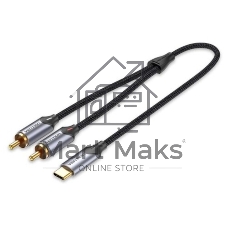 Переходник-разветвитель Vention гибкий USB-C M/2RCA M - 1.5м