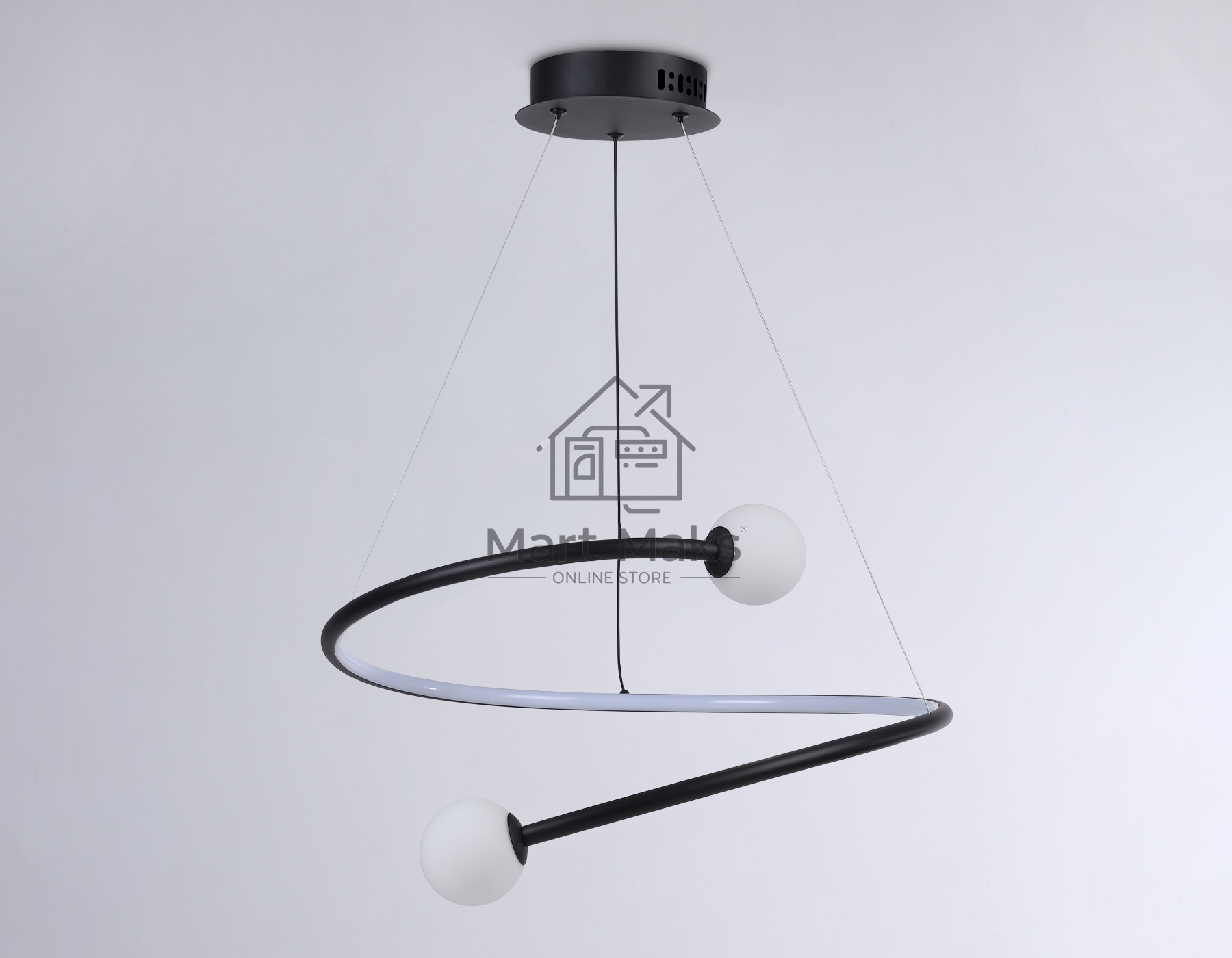 Светильник Ambrella light FL66293 BK черный 39W 3000K-6400K D500*1000 (ПДУ ИК)
