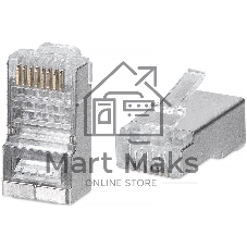 Разъём Cabeus, RJ45, кат. 6, экр., для одножильного и многожильного кабеля, цвет: серебристый