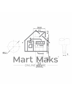 Выключатель-кнопка Rexant 250V 1А (2с) ON-OFF зеленая