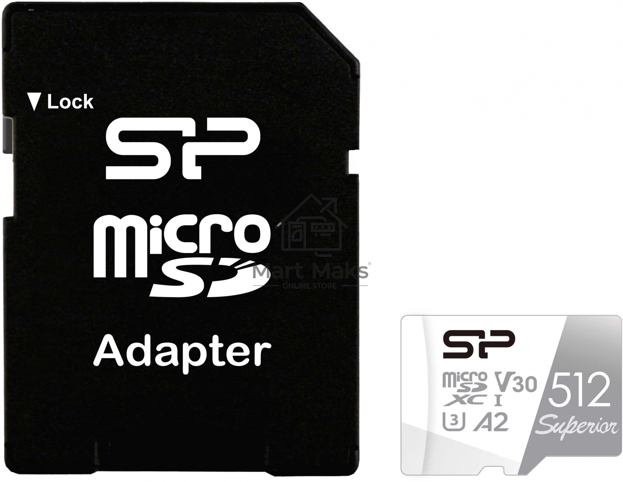 Флеш карта microSDXC 512Gb Class10 Silicon Power SP512GBSTXDA2V20SP Superior + adapter