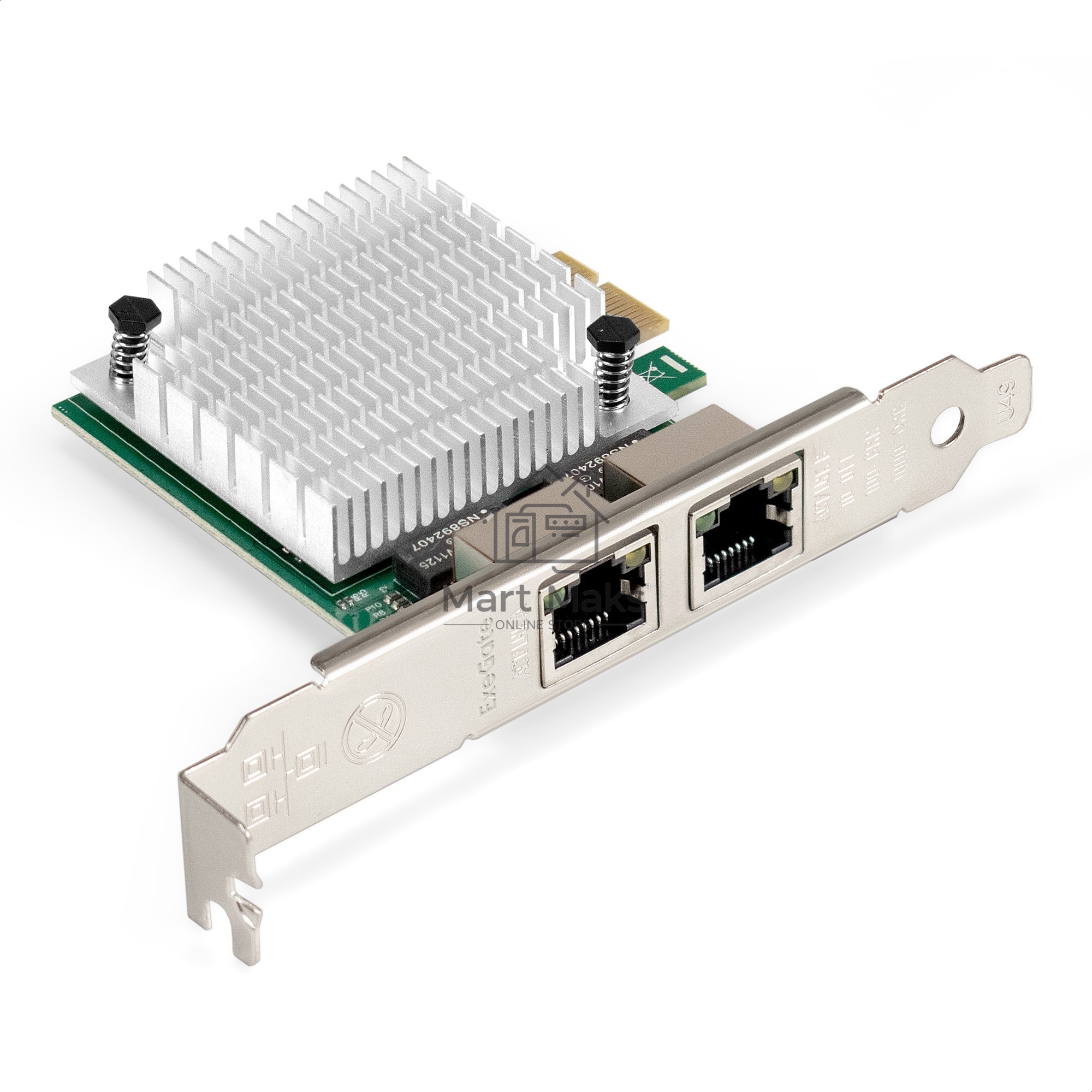 Сетевой адаптер ExeGate EXE-562 (PCI-E x1 v2.0, 2xRJ45, UTP 10/100/1000Mbps, Realtek Chipset RTL8111F)