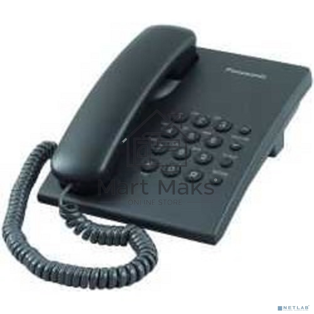 Телефон проводной Panasonic KX-TS2350RUB черный повтор номера, регул-ка громкости, кр.на стену