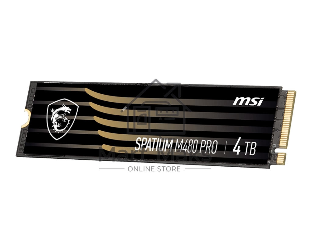 Накопитель SSD MSI SPATIUM M480 PRO, 4TB, PCIe 4.0 x4, M.2 2280, NVMe, R/W 7400/7000
